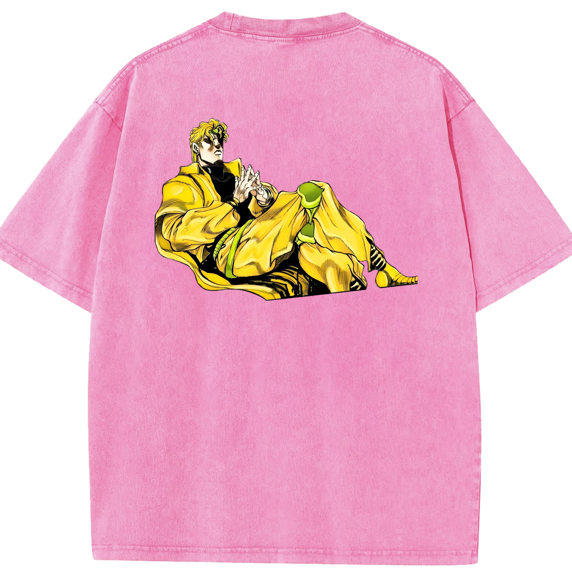 （画像用） ジョジョの奇妙な冒険 ディオ?ブランドー JoJo's Bizarre Adventure Dio Brando 綿100% ヴィンテージ風 半袖Tシャツ（背面プリント）